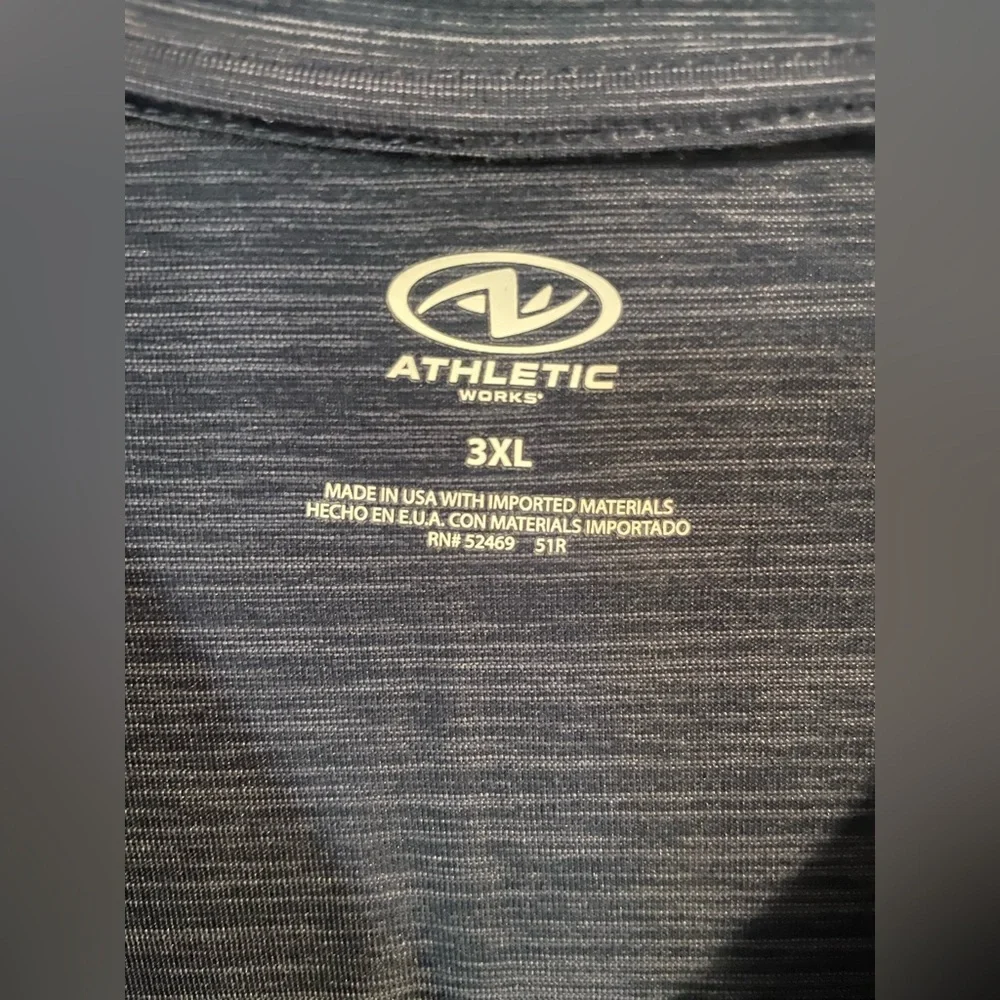 NWT Athletic Works Men’s 3XL Blue Space Dye Performance Tee‎ Activewear Shirt